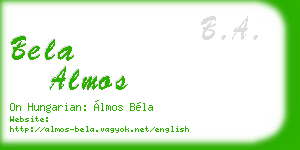 bela almos business card